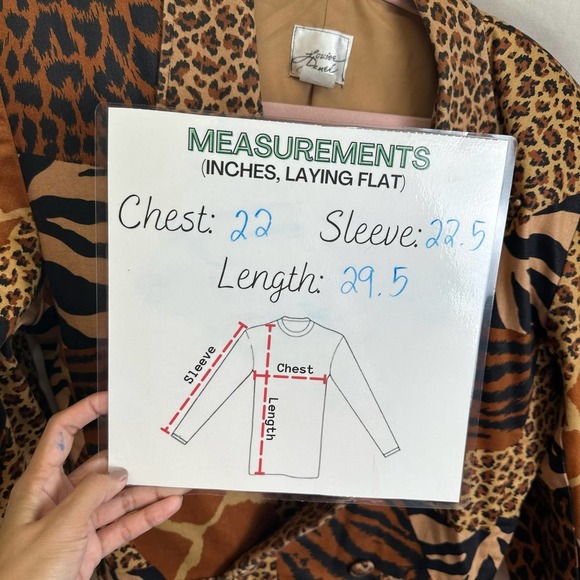 Louise Denee Blazer Double Breasted Women’s M Brown Leopard Patches Cotton Coat‎ - Picture 6 of 7